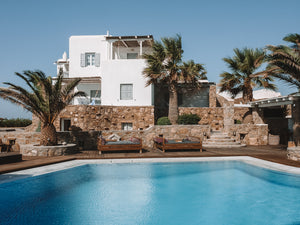  Mykonos hotel , poolside for a European summer in the Greek Islands
