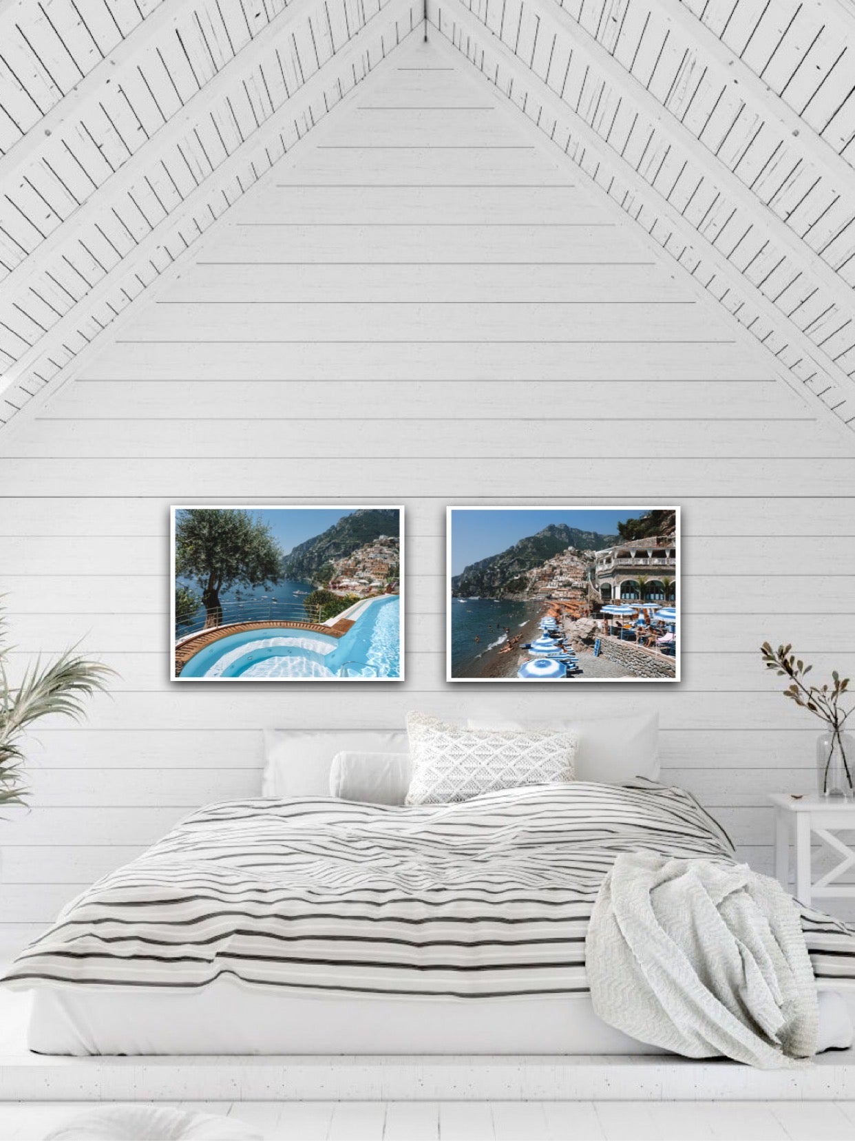 A Euro summer poolside or seaside in Positano, Amalfi Coast Italy. Best hotel infinity pool and view in Positano