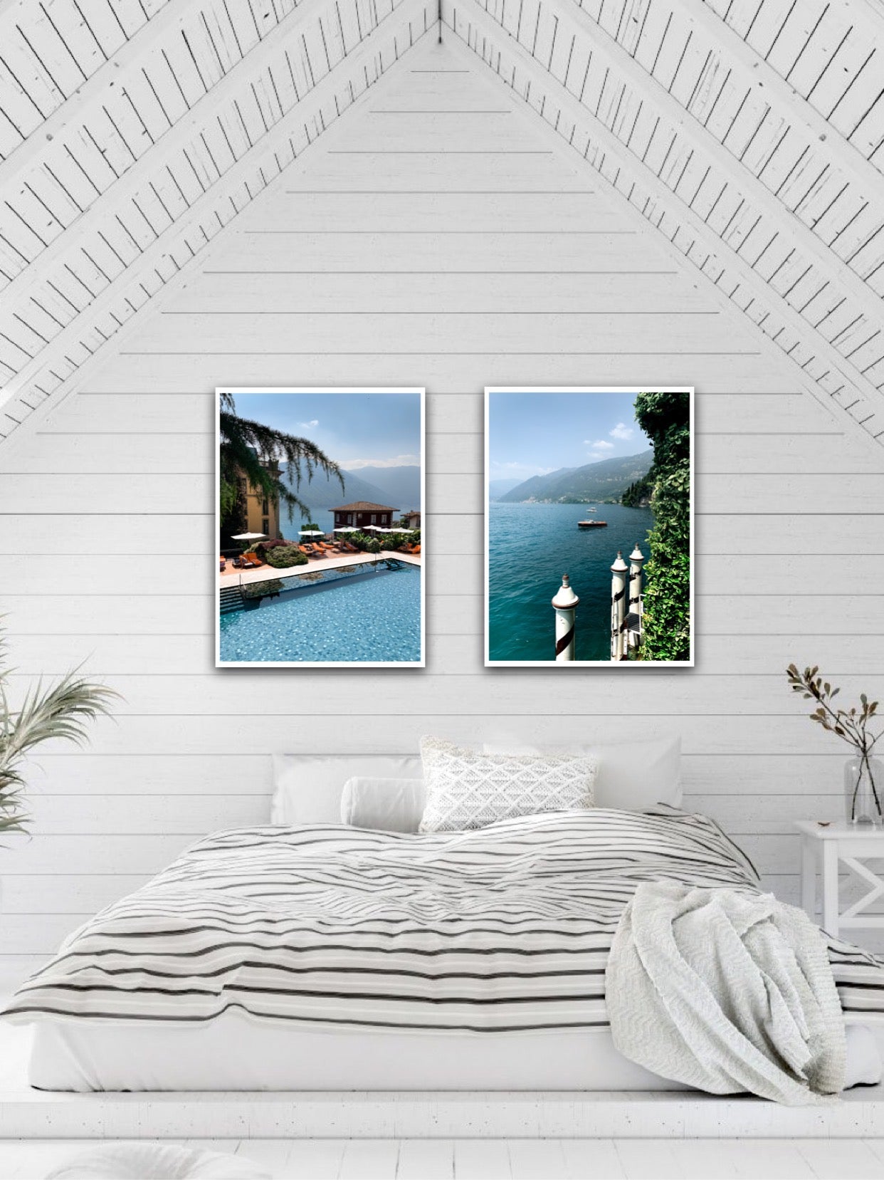A European summer lakeside at the Grand Hotel Tremezzo Lake Como.  Slim Aarons and celebrity lifestyle poolside. La Dolce Vita